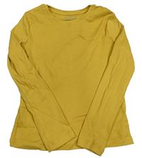 Okrové rebrované tričko H&M