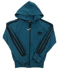 Petrolejová prepínaci mikina s kapucňou Adidas