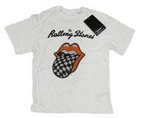 Biele melírované tričko s potiskem - The Rolling Stones Next