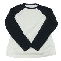 Bielo-čierne tričko H&M