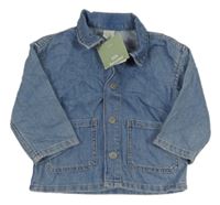 Nové - modrá rifľová košeľová bunda s golierikom H&M