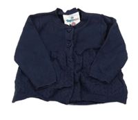 Tmavomodrý rebrovaný perforovaný prepínaci sveter Topomini