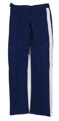 Tmavomodré tregínové nohavice s bielým pruhom PRIMIGI