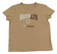 Svetlohnedé tričko s nápisom SHEIN