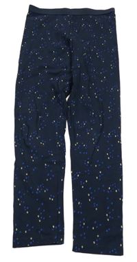 Tmavomodro-cobaltovoě modro-zlaté vzorované legíny TCM