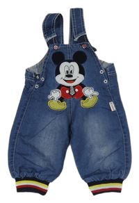 Modré rifľové na traké nohavice s Mickey