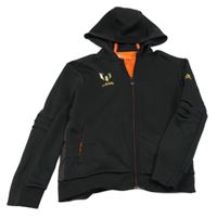 Černá propínací sportovní fotbalová mikina - Messi a kapucí Adidas