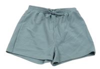 Břidlicové rebrované kraťasy s mašlou SHEIN