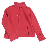 Tmavorůžová fleecová propínací mikina s logem KangaROOS