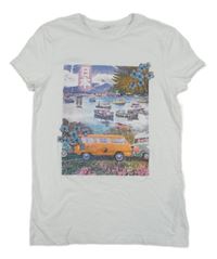 Bílé tričko s autobusy a loděmi S. Oliver