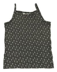 Tmavosivý top s kvietkami H&M