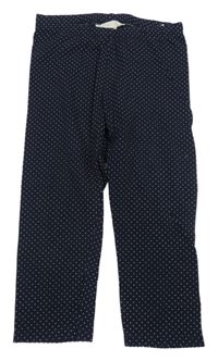 Tmavomodro-biele bodkovaná é capri legíny H&M