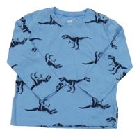 Modré tričko s dinosaurami H&M