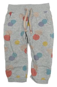 Sivé melírované farebně bodkovaná é tepláky H&M