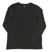Äntracitové melírované triko H&M