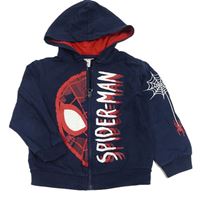 Tmavomodrá propínací mikina se Spidermanem a kapucí Marvel