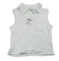 Biely rebrovaný polo top Matalan