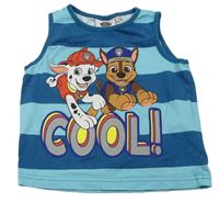 Petrolejovo-modré pruhované tielko s Paw Patrol zn. Nickelodeon