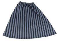 Modrošedo-černá pruhovaná sukně