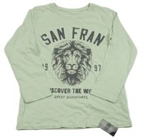 Nové - Zelenkavé triko s lvem Dunnes