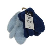 Nové - 2x chlupaté palcové rukavice - světlemodré + tmavomodré Pep&Co