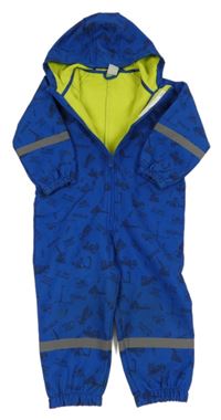 Safírová softshellová kombinéza se stavebními stroji a kapucí Kiki&Koko