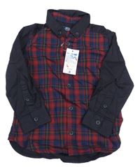 Nové - Tmavomodro-kostkovaná košile Matalan