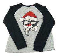 Šedo-černé triko se sněhulákem Next