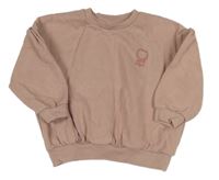 Staroružová oversize mikina s kvetinou George