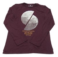 Vínové triko s potiskem Tom Tailor