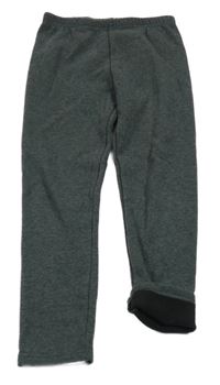 Tmavosivé melírované zateplené legíny TCM