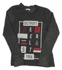 Čierne melírované tričko s nápisom