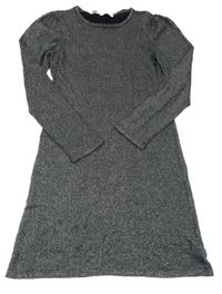 Čierno-strieborné svetrové šaty BPC