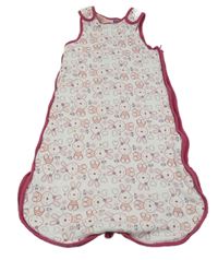 Bílý zateplený spací pytel s králíky a srdíčky M&Co.