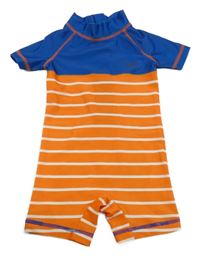 Modro-oranžovo-bílý UV overal s pruhy George