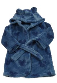 Tmavomodrý chlupatý župan s Mickeym a kapucí George