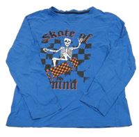 Modré triko s kostrou na skatu Primark
