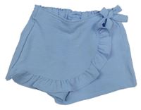 Světlemodré lehké sukňové kraťasy s volánem Topolino