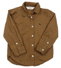 Hnedá bodkovaná á košeľa H&M