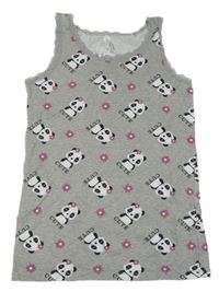 Šedá melírovaná košilka s pandami Tezenis