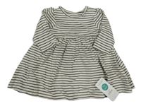 Nové - bielo-sivé pruhované šaty M&S