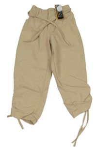 Nové - béžové lehké kalhoty s kapsami 