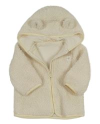 Smetanová huňatá podšitá propínací mikina s kapucí Matalan
