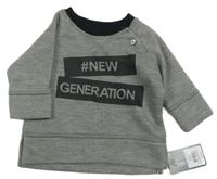 Nové - šedá žebrovaná mikina s nápisem Primark