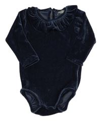 Tmavomodré sametové body s volánkem 