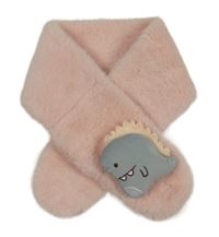 Světlerůžová kožešinová šála s dinem 