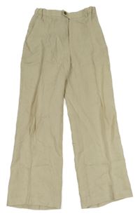 Svetlobéžové ľanové nohavice