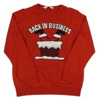 Červený ľahký sveter s obrázkom H&M