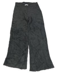 Tmavošedé chlupaté pletené tepláky Matalan