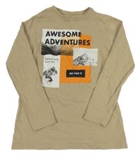 Béžové triko s potiskem Primark